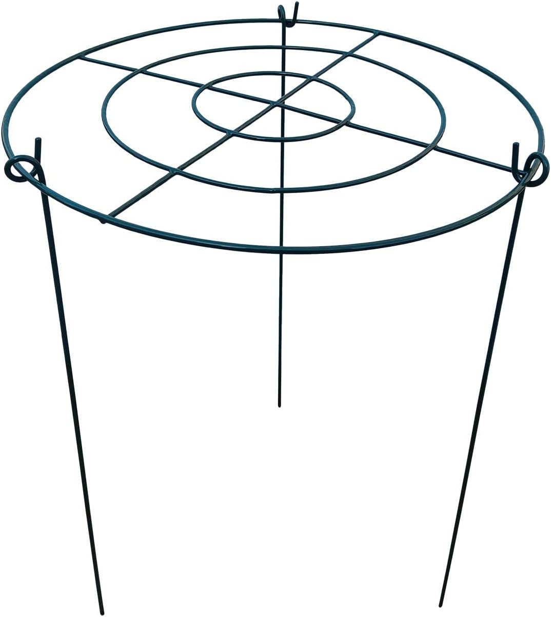 5 Pack 16"x24" Peony Cages Plant Support Stakes Grow Through Grid Grow Through Hoops, Metal Flower Plant Brace Support Ring for Heavy Blossom