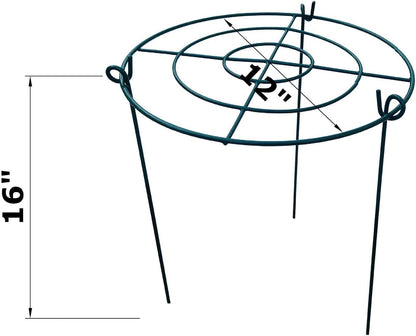 5 Pack 16"x24" Peony Cages Plant Support Stakes Grow Through Grid Grow Through Hoops, Metal Flower Plant Brace Support Ring for Heavy Blossom