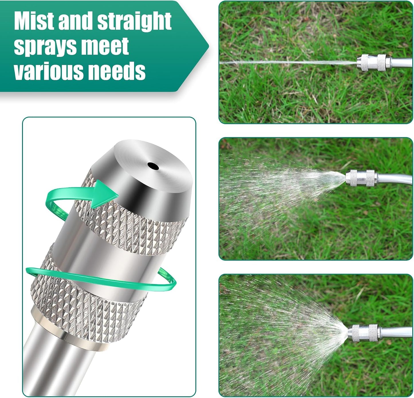 29 Inch Sprayer Wand Replacement Stainless Steel 3/8" Brass Barb Universal Water Spray Parts Metal Adjustable Nozzle Sprayer Wand with Shut off Valve(2 Set)
