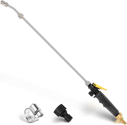 29 Inch Sprayer Wand Replacement Stainless Steel 3/8" Brass Barb Universal Water Spray Parts Metal Adjustable Nozzle Sprayer Wand with Shut off Valve(2 Set)