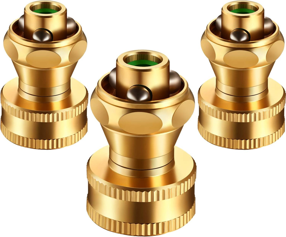 3 Pack Big Shot Brass Hose Nozzle Adjustable Twist,3/4 Inch