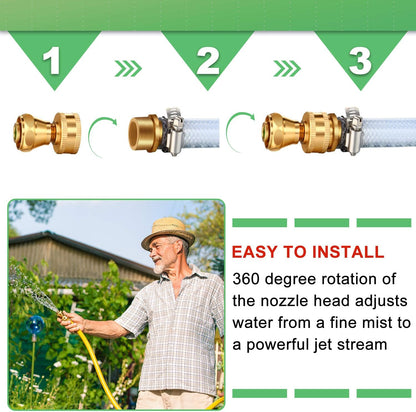 3 Pack Big Shot Brass Hose Nozzle Adjustable Twist,3/4 Inch