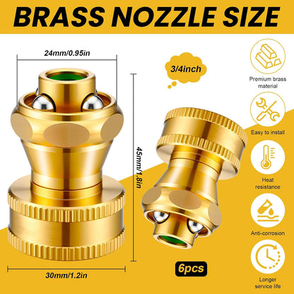 3 Pack Big Shot Brass Hose Nozzle Adjustable Twist,3/4 Inch