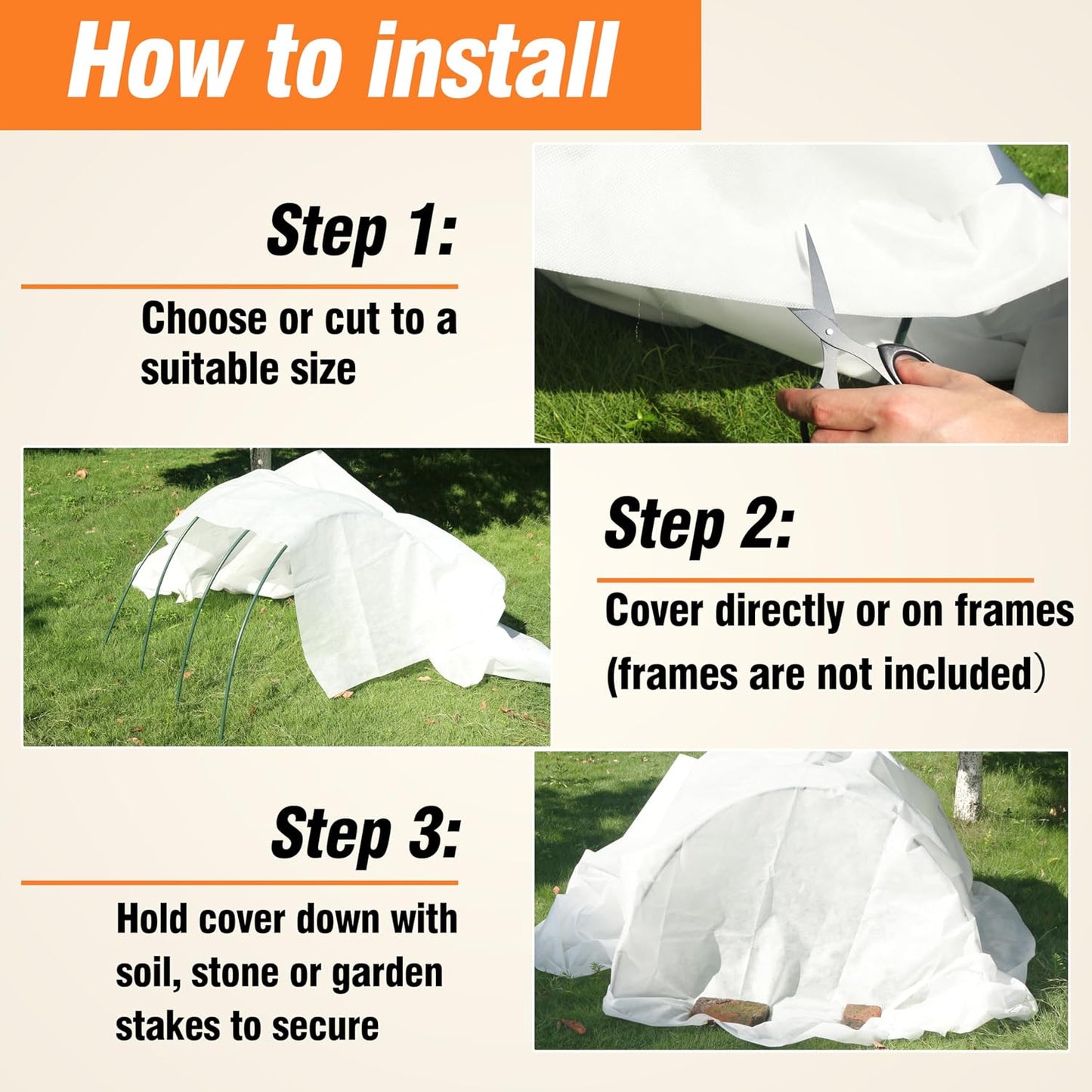 Garden Hoops and 10ftx30ft Plant Covers for Winter Freeze Protection, 1.5oz Floating Row Covers, Frost Blankets for Outdoor Plants