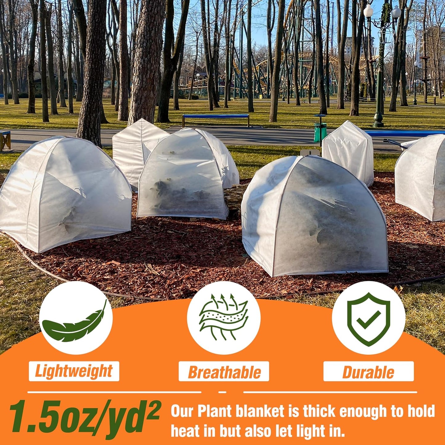 Garden Hoops and 10ftx30ft Plant Covers for Winter Freeze Protection, 1.5oz Floating Row Covers, Frost Blankets for Outdoor Plants