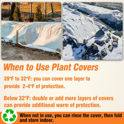 Garden Hoops and 10ftx30ft Plant Covers for Winter Freeze Protection, 1.5oz Floating Row Covers, Frost Blankets for Outdoor Plants