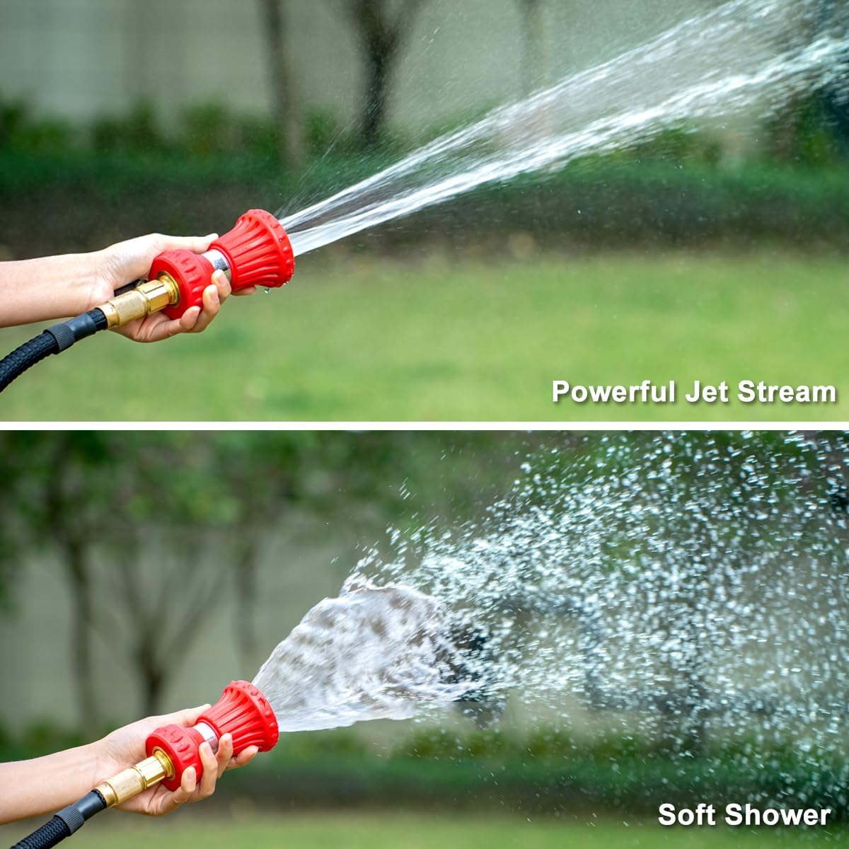 Fireman Style Garden Hose Nozzle, High Pressure Adjustable Sprayer