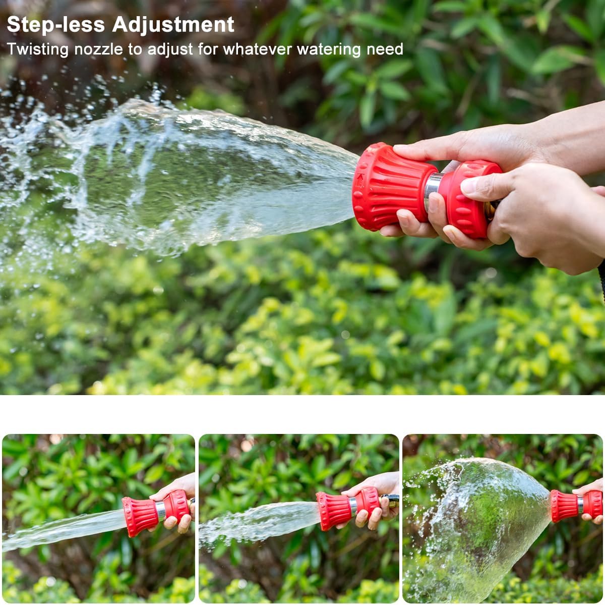Fireman Style Garden Hose Nozzle, High Pressure Adjustable Sprayer
