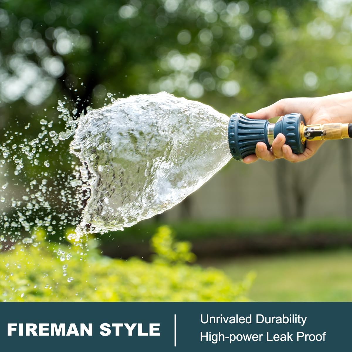 Fireman Style Garden Hose Nozzle, High Pressure Adjustable Sprayer