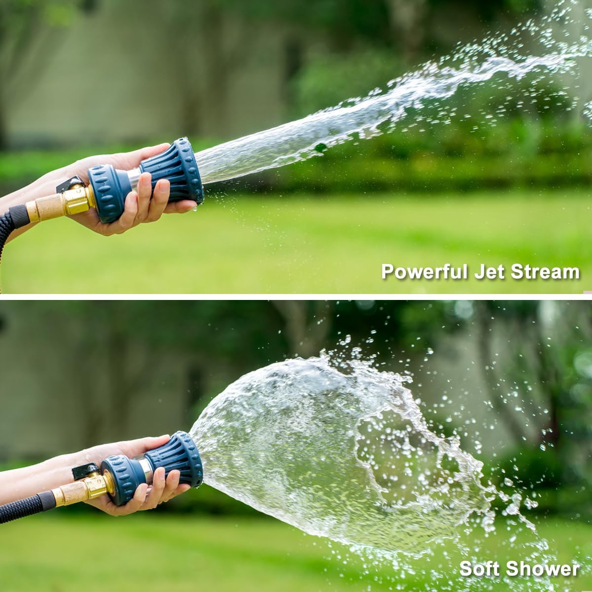 Fireman Style Garden Hose Nozzle, High Pressure Adjustable Sprayer