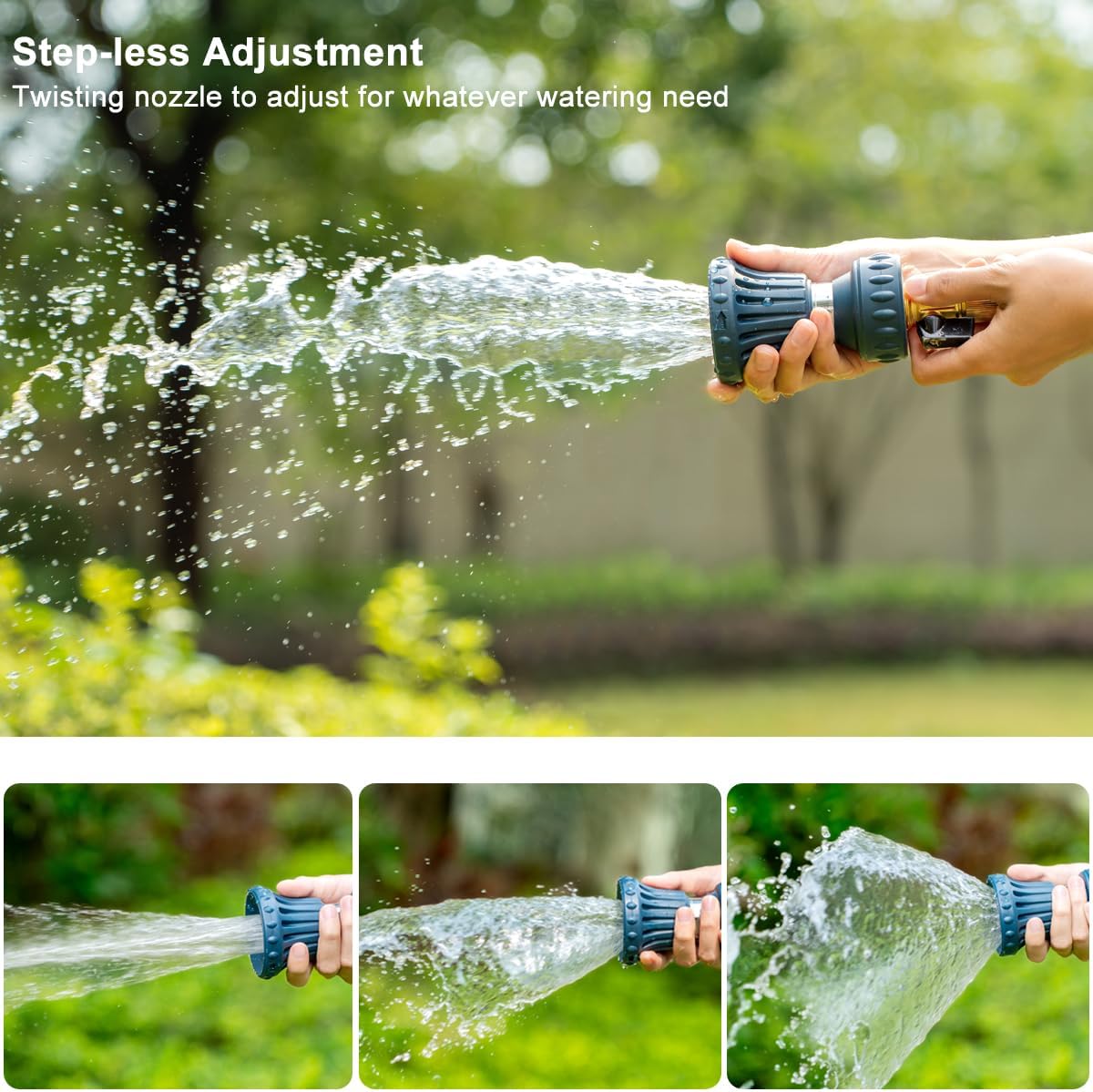 Fireman Style Garden Hose Nozzle, High Pressure Adjustable Sprayer