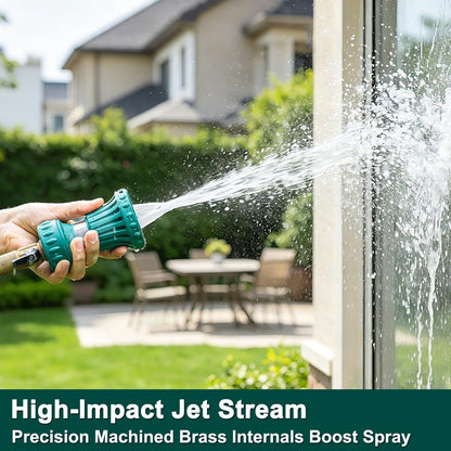 Fireman Style Garden Hose Nozzle, High Pressure Adjustable Sprayer