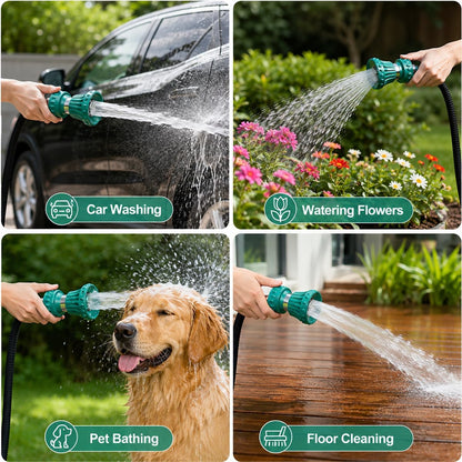 Fireman Style Garden Hose Nozzle, High Pressure Adjustable Sprayer
