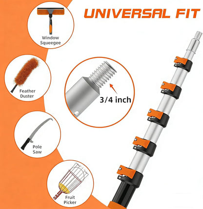 30FT Manual Pole Saw for Tree Trimming, 5-24FT Telescoping Extension Pole with Flip-Lock & Screw Dual Locking, 19" 3X Detachable Pruning Saw Head, Yard Maintenance Pruner for Garden Palms Shrubs