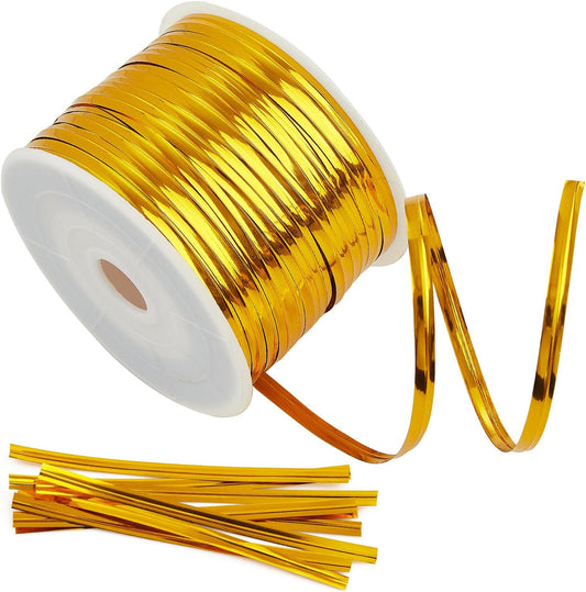 Gold Metallic Twist Ties 100 Yards Bread Candy Coffee Bag Ties Plant Garden Twist Ties for Parties Decorative Ties Cake Present Art Craft