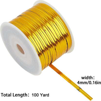 Gold Metallic Twist Ties 100 Yards Bread Candy Coffee Bag Ties Plant Garden Twist Ties for Parties Decorative Ties Cake Present Art Craft