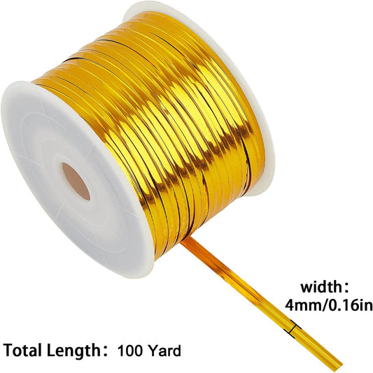 Gold Metallic Twist Ties 100 Yards Bread Candy Coffee Bag Ties Plant Garden Twist Ties for Parties Decorative Ties Cake Present Art Craft