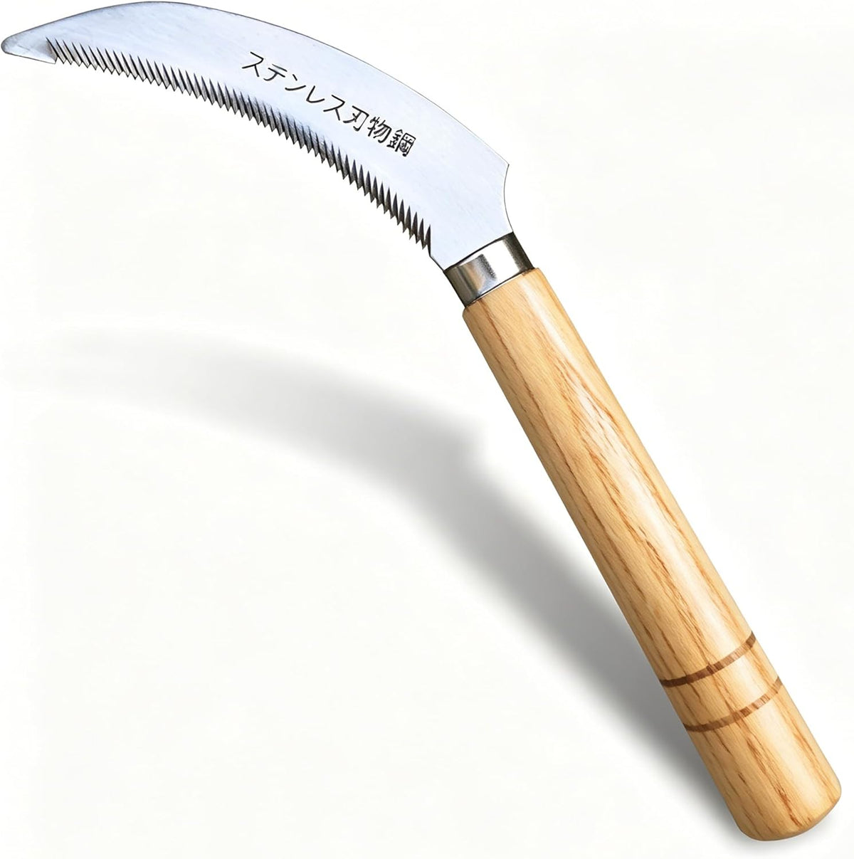 Grass Sickle Hoe Gardening Handheld Tool Weeding Tools for Garden (Brown)
