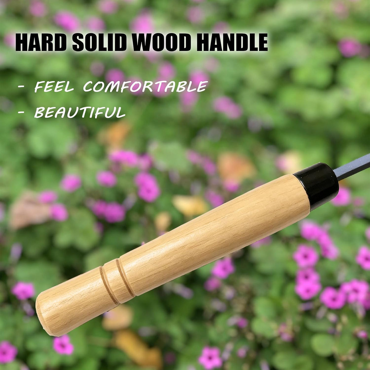 Grass Sickle Hoe Gardening Handheld Tool Weeding Tools for Garden (Brown)