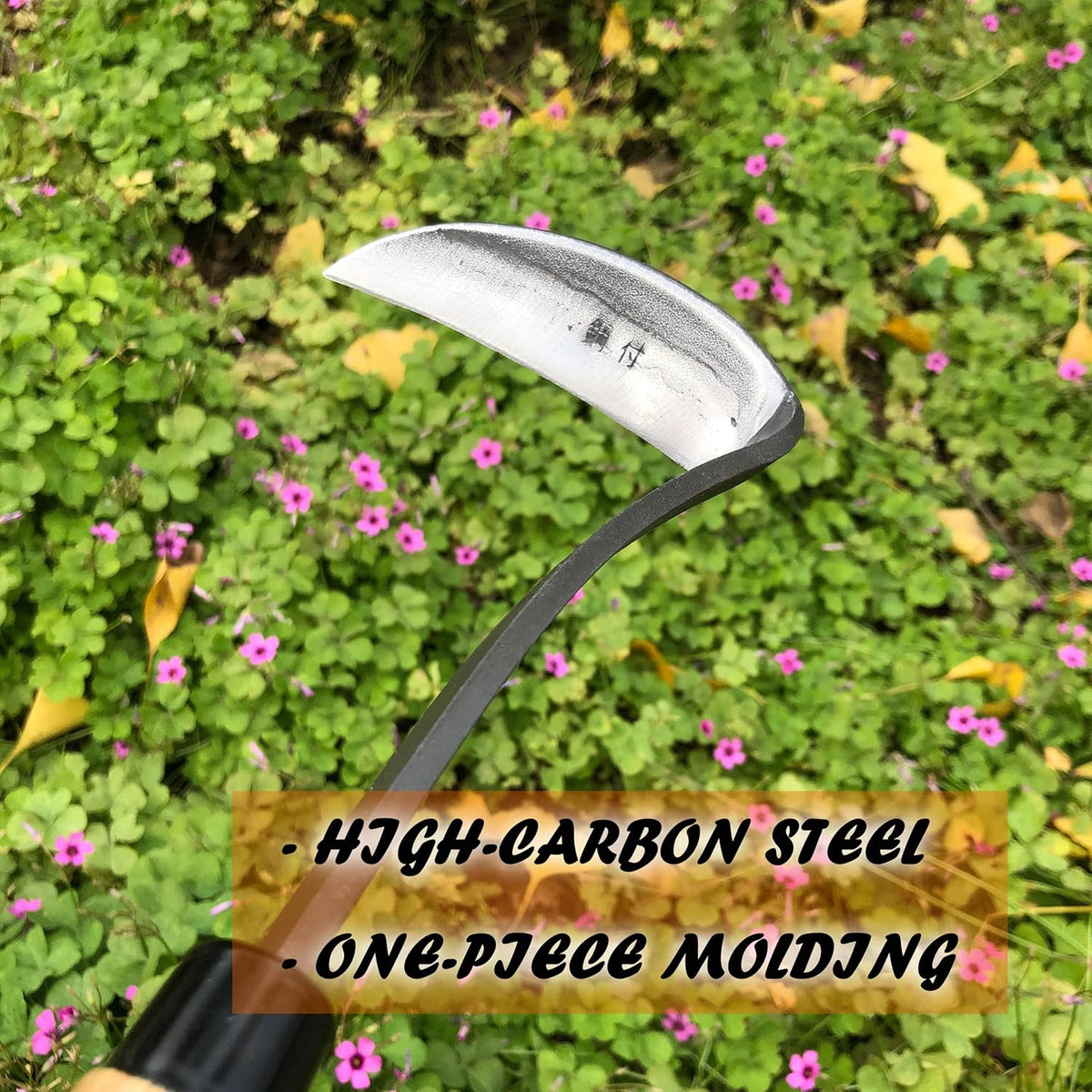 Grass Sickle Hoe Gardening Handheld Tool Weeding Tools for Garden (Brown)