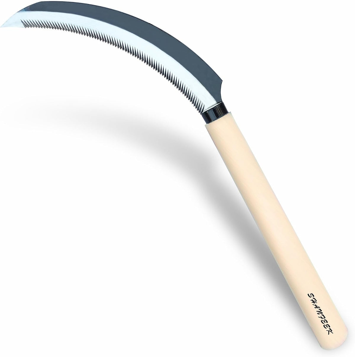 Grass Sickle Hoe Gardening Handheld Tool Weeding Tools for Garden (Brown)