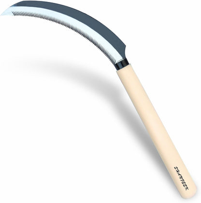 Grass Sickle Hoe Gardening Handheld Tool Weeding Tools for Garden (Brown)