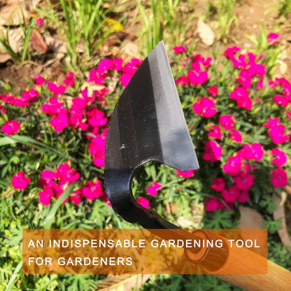Grass Sickle Hoe Gardening Handheld Tool Weeding Tools for Garden (Brown)