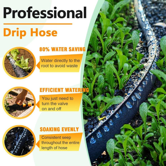 Heavy Duty Flat Garden Soaker Hose 100FT