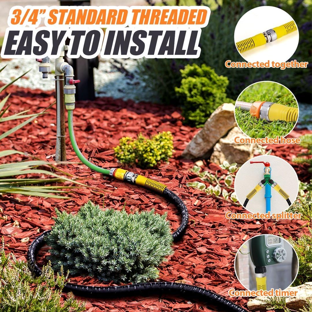 Heavy Duty Flat Garden Soaker Hose 100FT