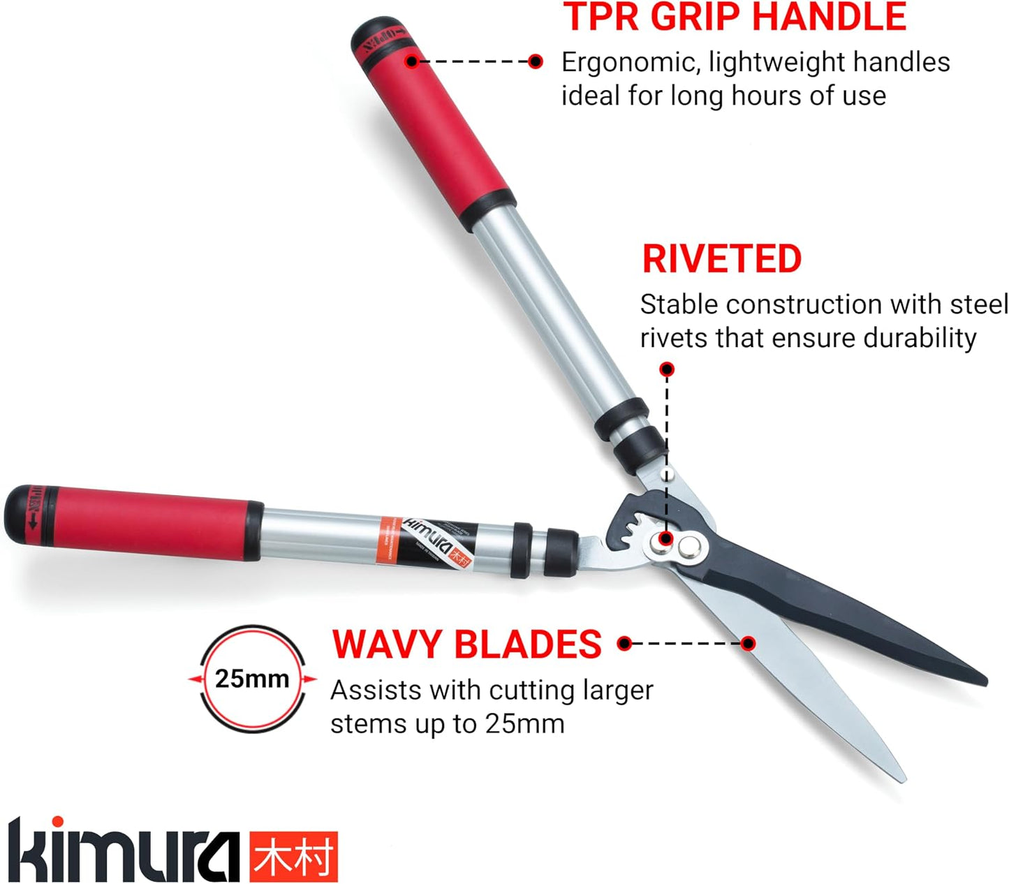 ® Pro Heavy Duty Hedge Shears - Premium Garden Clippers with Patented Gearing Technology, Ultra Lightweight Aluminium Handles, Japanese SK5 Steel Blades, Ideal Shears for Gardening - 22" Trimmer
