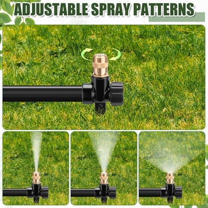 4 Pack Metal Lawn Sprinklers with Adjustable Brass Nozzle, Black