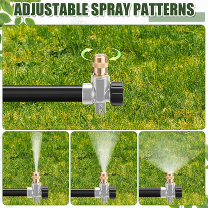 4 Pack Metal Lawn Sprinklers with Adjustable Brass Nozzle, Black
