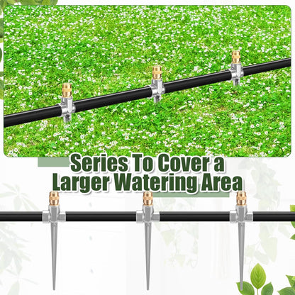 4 Pack Metal Lawn Sprinklers with Adjustable Brass Nozzle, Black