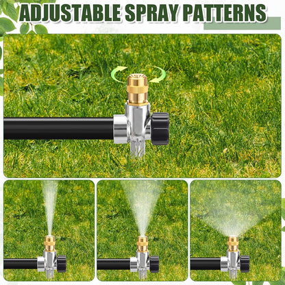 4 Pack Metal Lawn Sprinklers with Adjustable Brass Nozzle, Black
