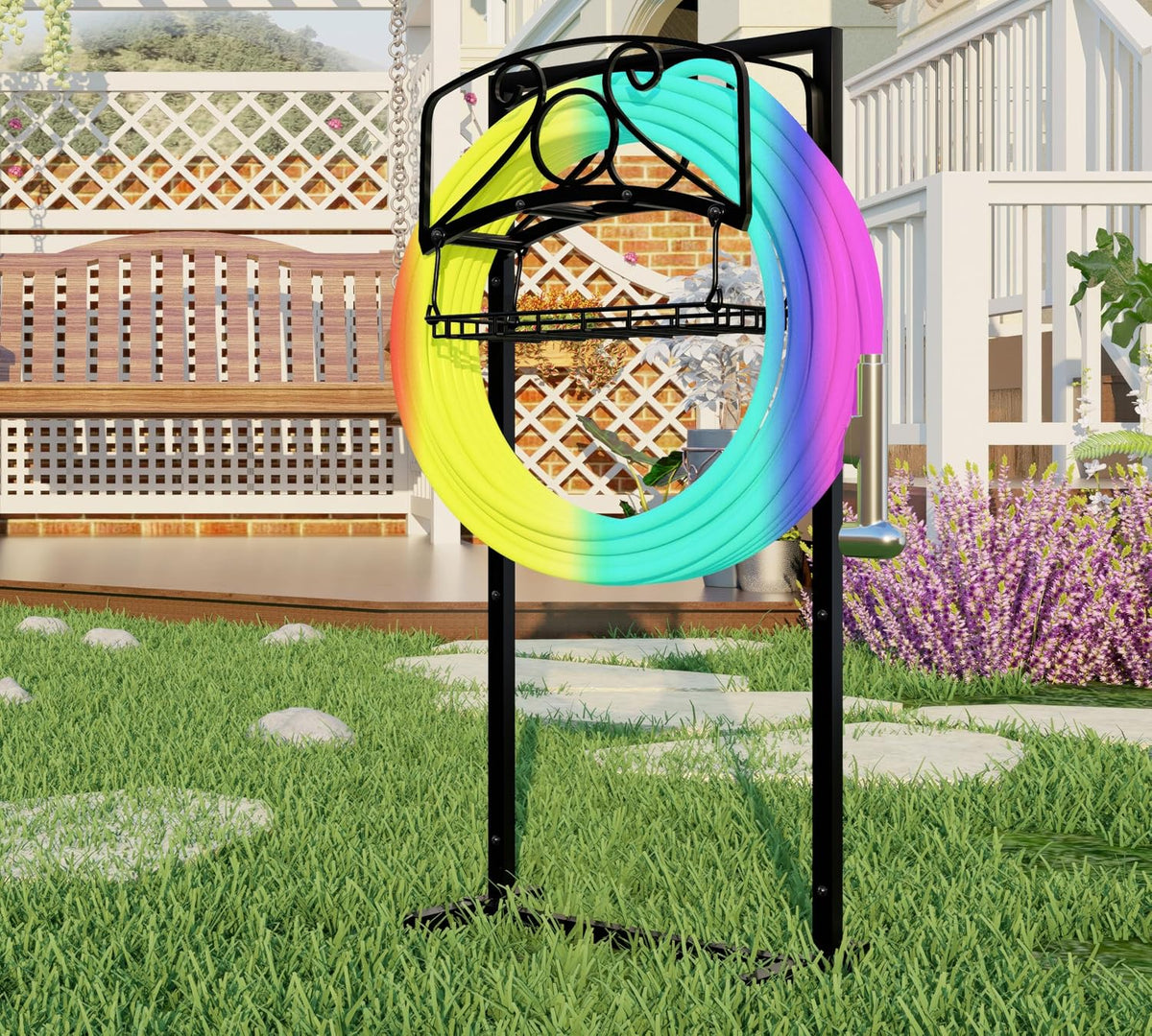 Stainless Steel Garden Hose Holder for Yard Lawn Storage