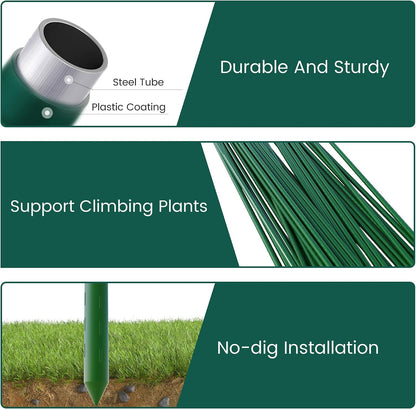36 Inch 3 Ft Plant Support Garden Stakes for Outdoor Plants, 25 PCS