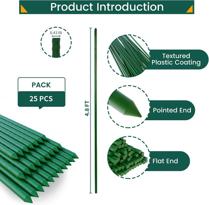 36 Inch 3 Ft Plant Support Garden Stakes for Outdoor Plants, 25 PCS
