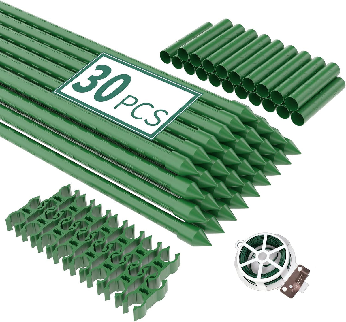 36 Inch 3 Ft Plant Support Garden Stakes for Outdoor Plants, 25 PCS