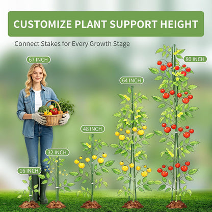36 Inch 3 Ft Plant Support Garden Stakes for Outdoor Plants, 25 PCS