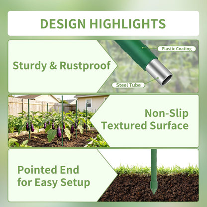 36 Inch 3 Ft Plant Support Garden Stakes for Outdoor Plants, 25 PCS