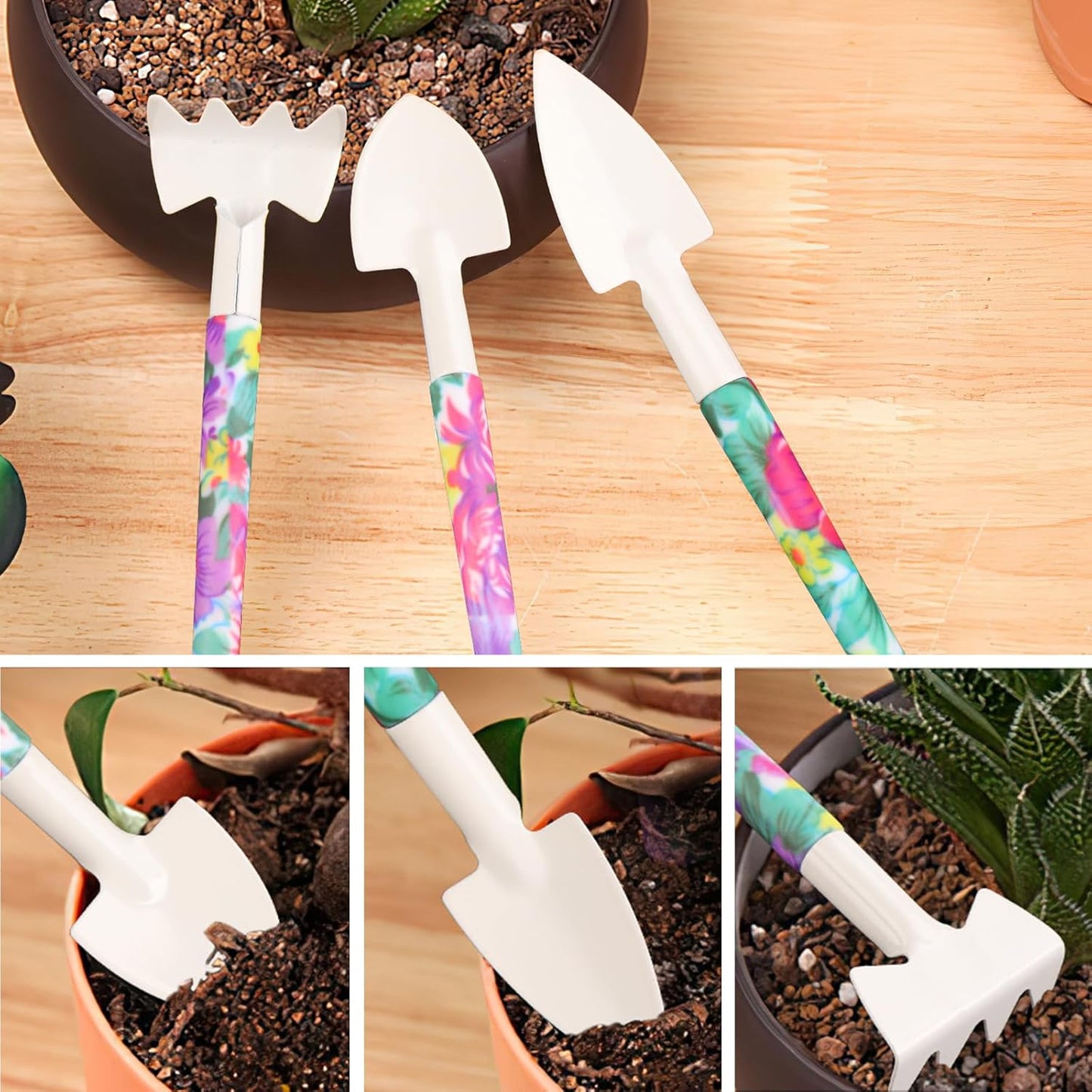 Garden Tools Set, 10 PCS Heavy Duty Gardening Tools Includes Hand Trowel Rake Weeder Pruner, Gardening Gifts for Women, Garden Kit with Tote Bag, Apron, Gloves, Kneeling Pad
