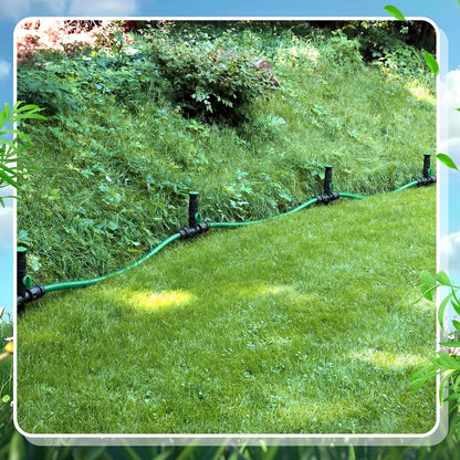4 Sets Above Ground Sprinkler System for Yard Garden Watering Irrigation System Included 59ft Hose Sprinkler DIY Multi-adjustable Flex Irrigation Kit for Garden Raise Bed Lawn Outdoor Plants