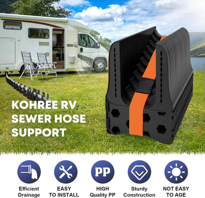 Kohree RV Sewer Hose Support 20FT, Black RV Sewer Hose Holder