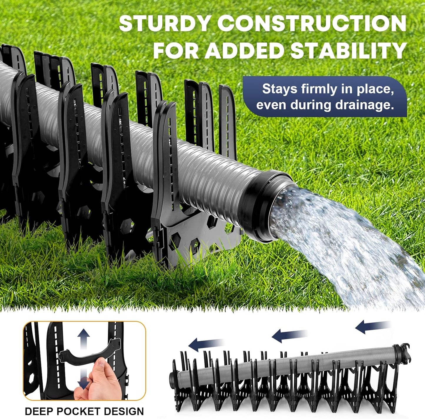 Kohree RV Sewer Hose Support 20FT, Black RV Sewer Hose Holder
