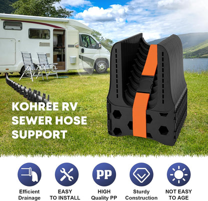 Kohree RV Sewer Hose Support 20FT, Black RV Sewer Hose Holder