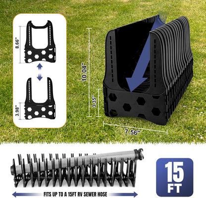 Kohree RV Sewer Hose Support 20FT, Black RV Sewer Hose Holder