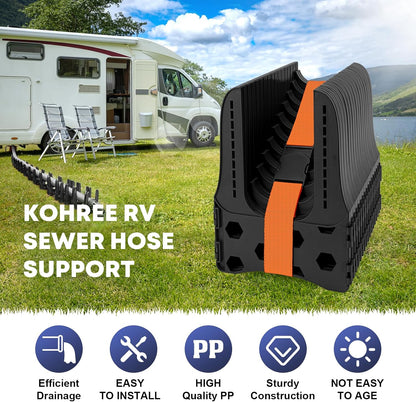 Kohree RV Sewer Hose Support 20FT, Black RV Sewer Hose Holder