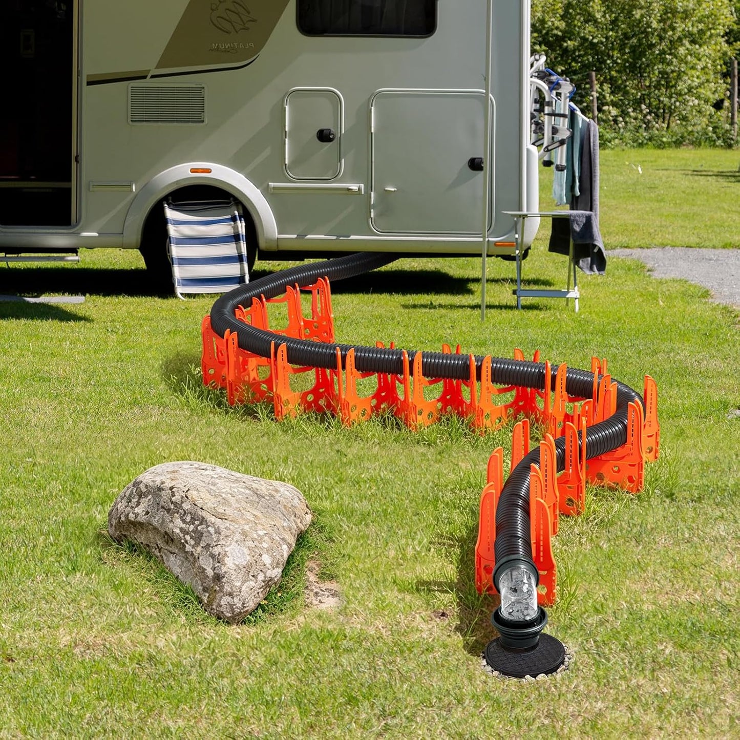 Kohree RV Sewer Hose Support 20FT, Black RV Sewer Hose Holder