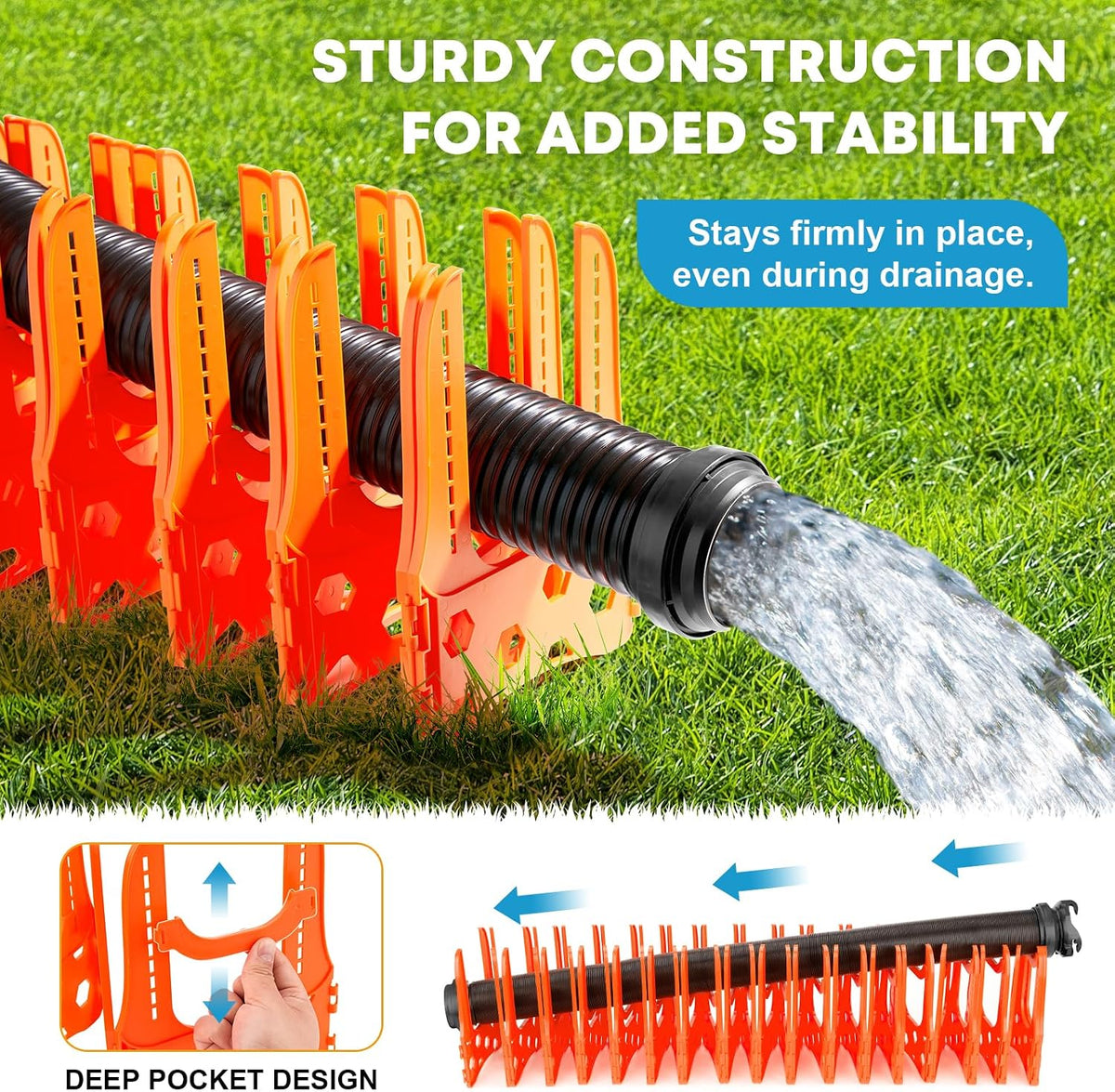 Kohree RV Sewer Hose Support 20FT, Black RV Sewer Hose Holder