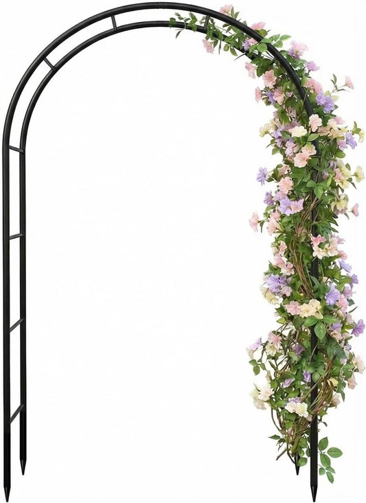 Garden Arch Galvanized Metal Rust-Proof Heavy Duty for Climbing Vines Roses